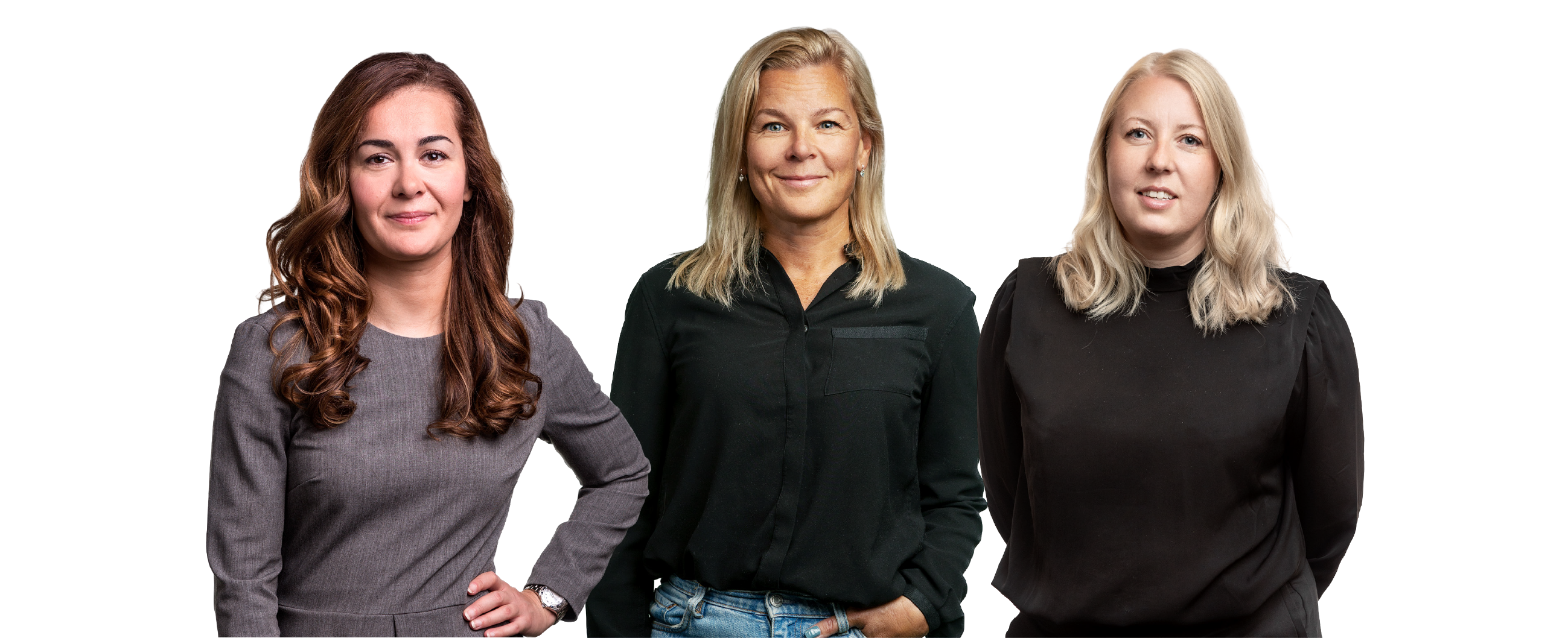 Fr&aring;n v&auml;nster: Sevil Ahmadi, Elin Cederholm och Caroline Pettersson