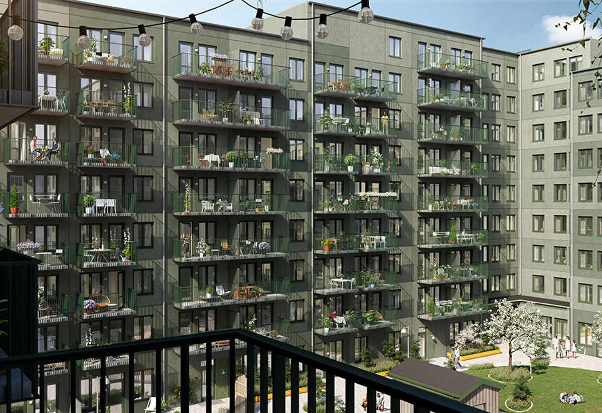 Exterior Brf Hojden innergård