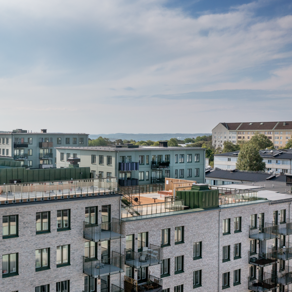 Byggnader och takpark i Ekebäckshöjd, i Göteborg