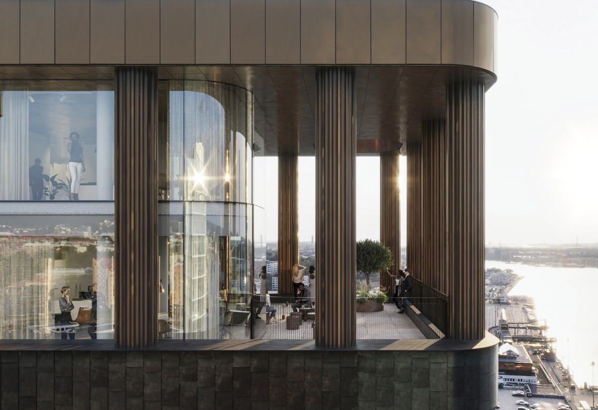 ANCORA. Arkitekturen är signerad Wingårdhs. Den 93 meter höga byggnaden, inspirerad av klassiska skyskrapor, får mjuka, uttrycksfulla former och blir ett hus där arkitekturen lyfter både människor, idéer och varumärken mitt i Göteborg.