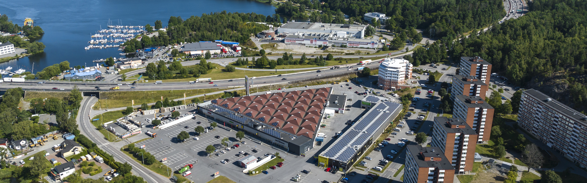 Översiktsbild på Vårby uppifrån.