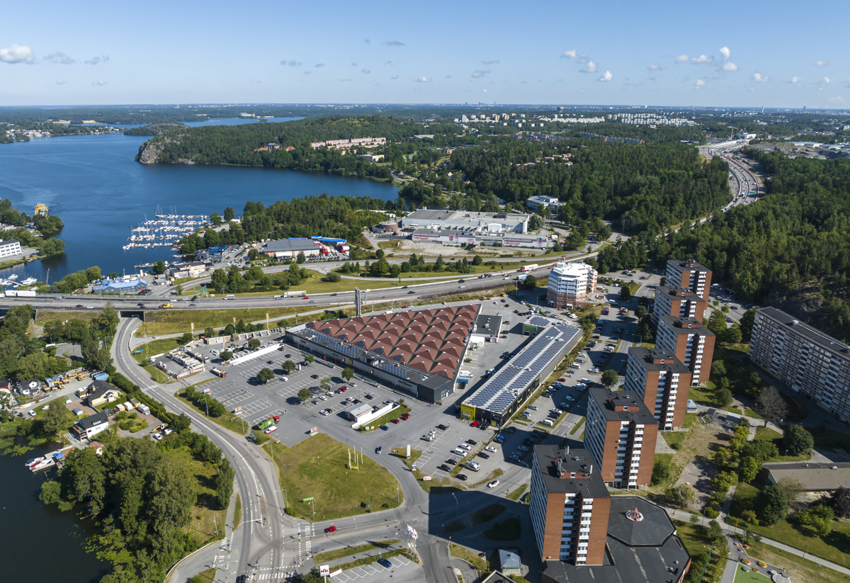 Översiktsbild på Vårby uppifrån.