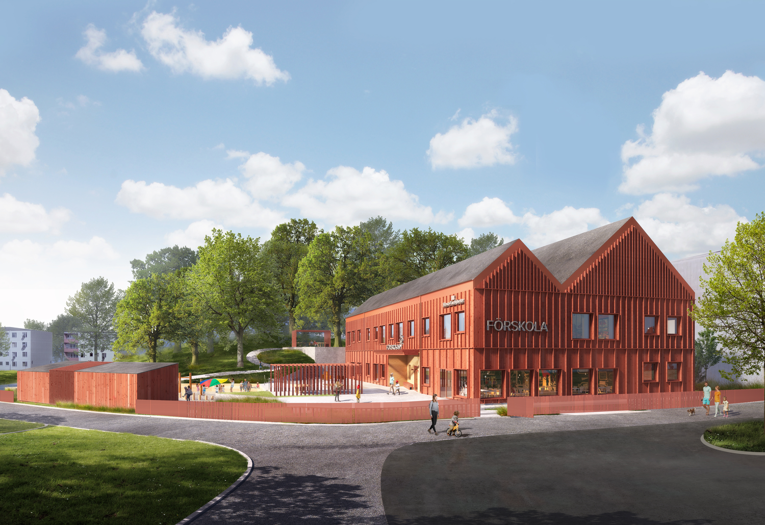 Visualiseringsbild på nyproducerad förskola i Tynnered.