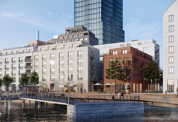 Här bor du precis vid älven med närhet till Järntorget och stadens puls. 