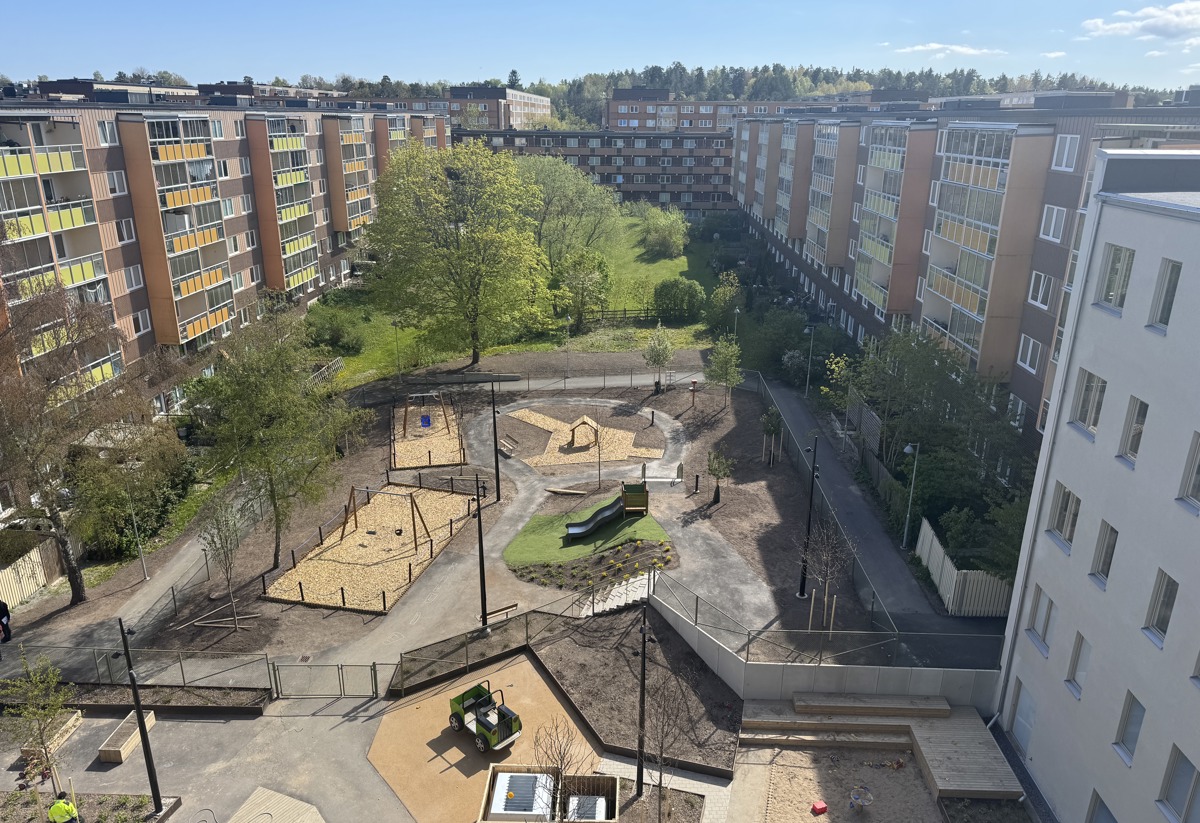 Utsikt över förskolan gård