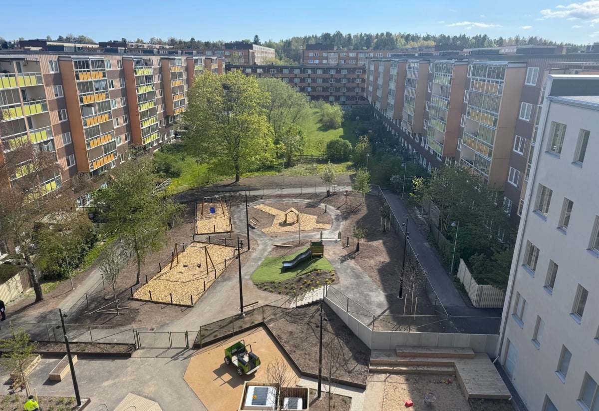 Utsikt över förskolan gård