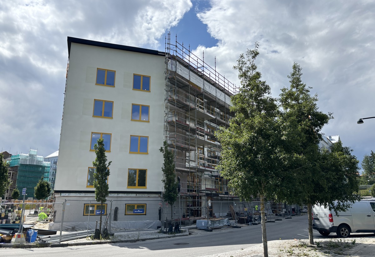 Bild från bygget på nyproduktionsprojektet Atlantis i Vega