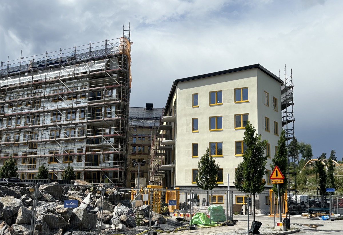 Bild från bygget på nyproduktionsprojektet Atlantis i Vega