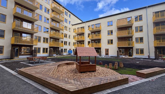 Bild från bygget på Atlantis med fokus på den nya gården