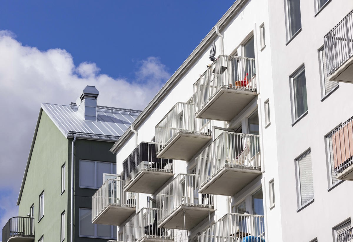 Balkonger på ett flerfamiljshus