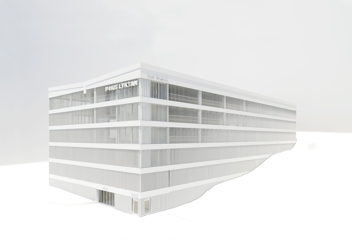 Ritning över p-huset Lyktan