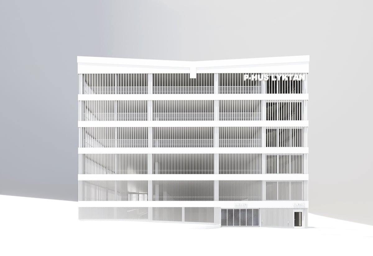 Ritning över p-huset Lyktan