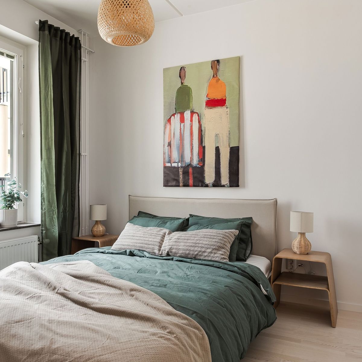 Visningslägenhet i Atlantis med fokus på sovrummet