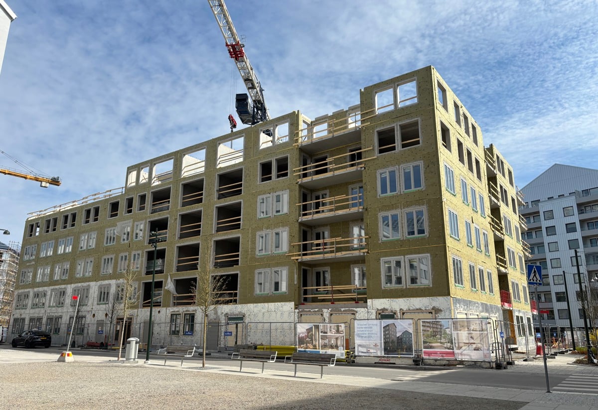 Bild på bygget för nyproduktionsprojektet Mira i Vega