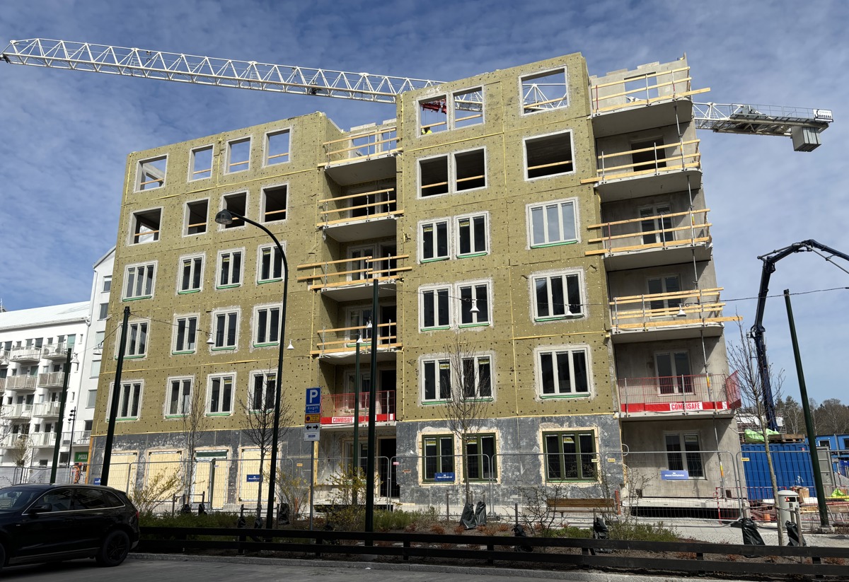 Bild på bygget för nyproduktionsprojektet Mira i Vega