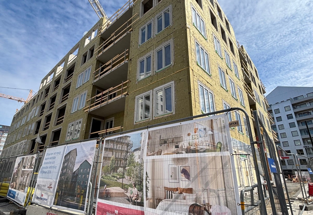Bild på bygget för nyproduktionsprojektet Mira i Vega