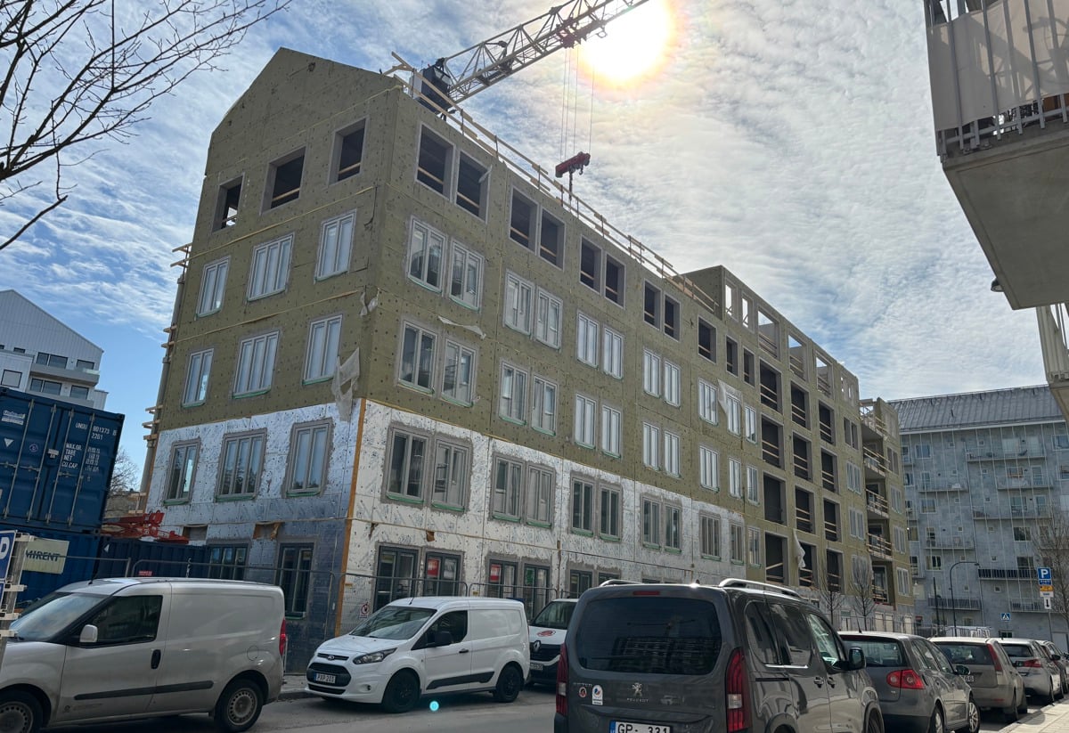 Bild på bygget för nyproduktionsprojektet Mira i Vega