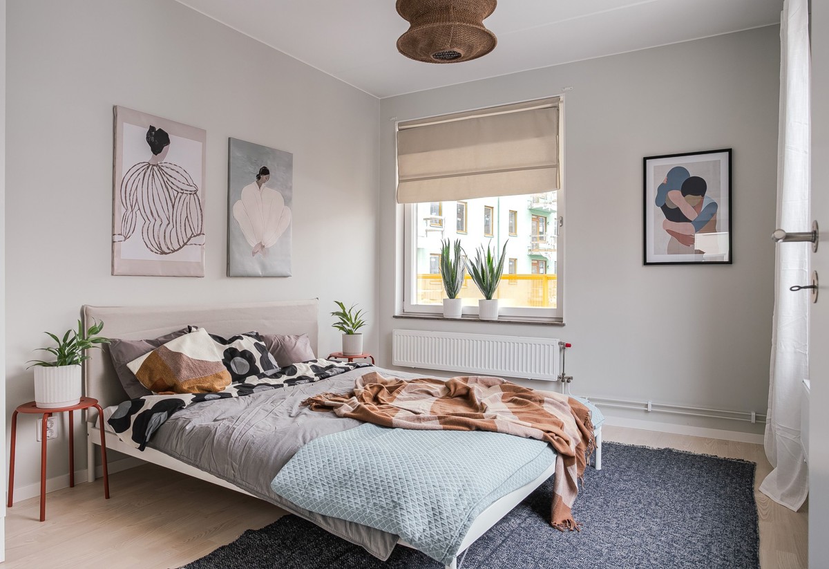 Visningslägenhet i Stella med fokus på sovrum